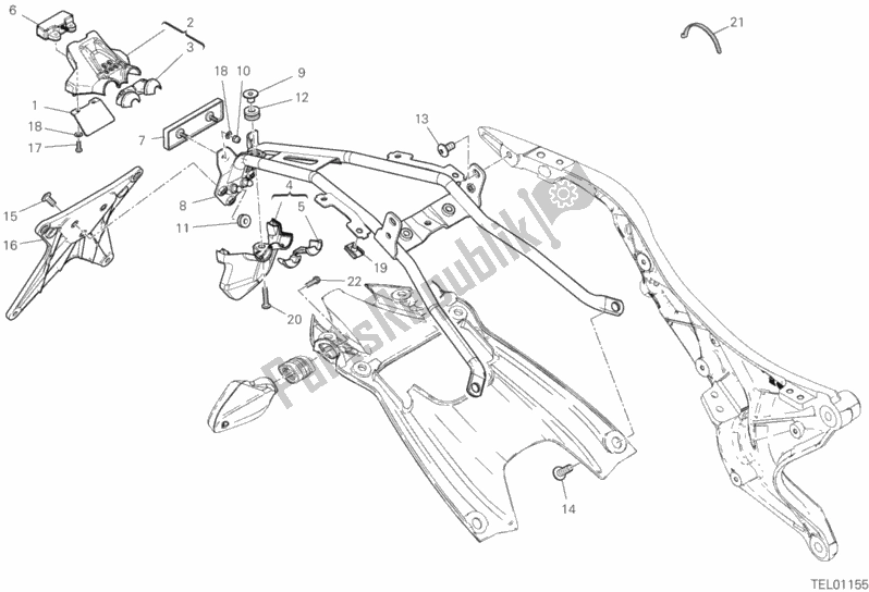 Alle onderdelen voor de Plaat Houder van de Ducati Scrambler 1100 2019