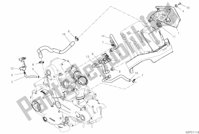 Alle onderdelen voor de Secundaire Luchtsysteem van de Ducati Scrambler 1100 2019