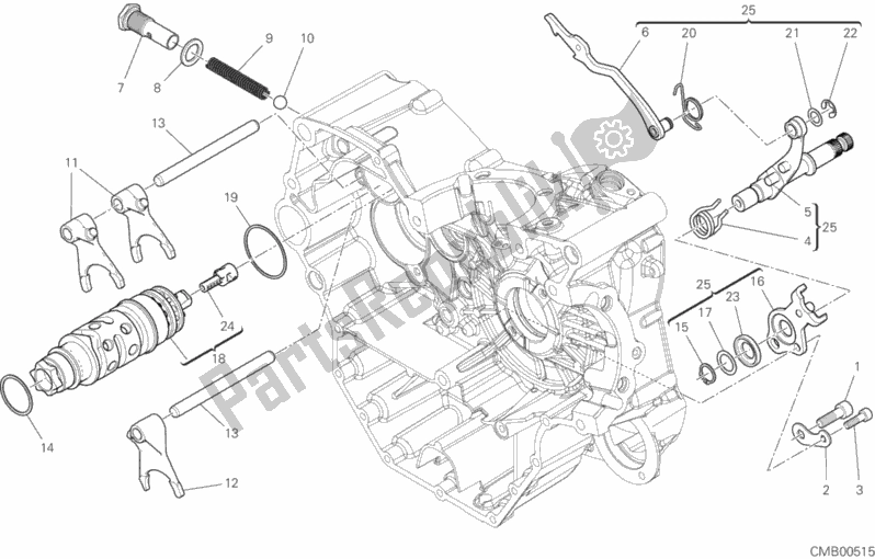 Alle onderdelen voor de Schakelnok - Vork van de Ducati Scrambler 1100 2019
