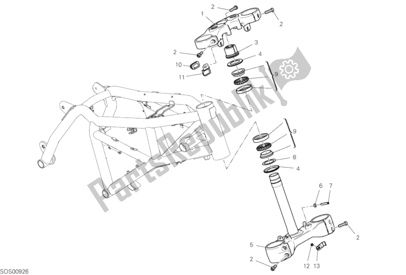 Alle onderdelen voor de Stuurinrichting van de Ducati Scrambler 1100 2019