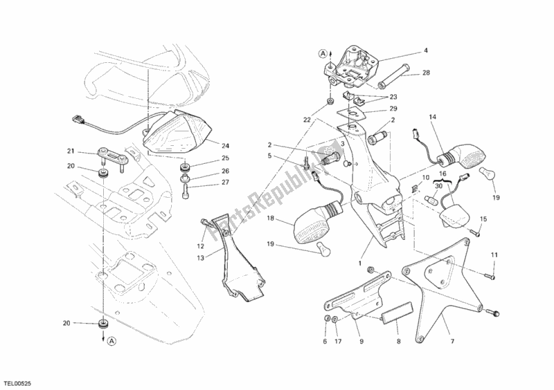 Tutte le parti per il 27a - Fanale Posteriore del Ducati Superbike 1198 2009