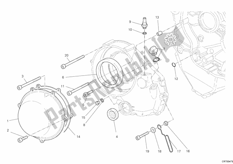All parts for the Clutch Cover, Outer of the Ducati Superbike 1198 2009