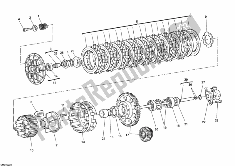 Toutes les pièces pour le Embrayage du Ducati Superbike 1198 2009