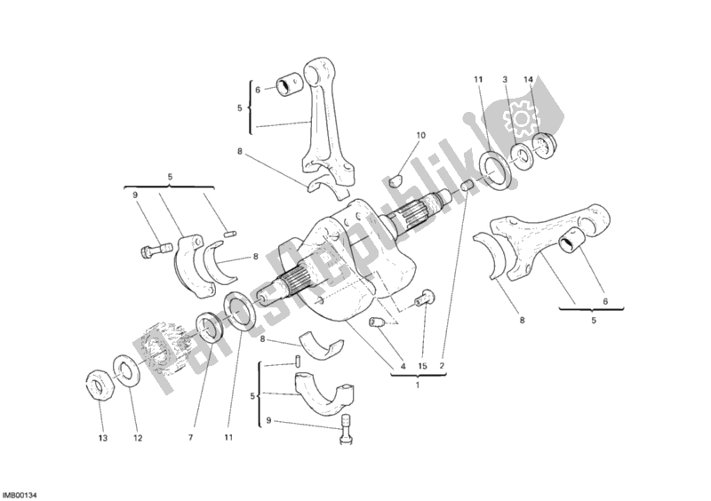 Tutte le parti per il Albero A Gomiti del Ducati Superbike 1198 2009