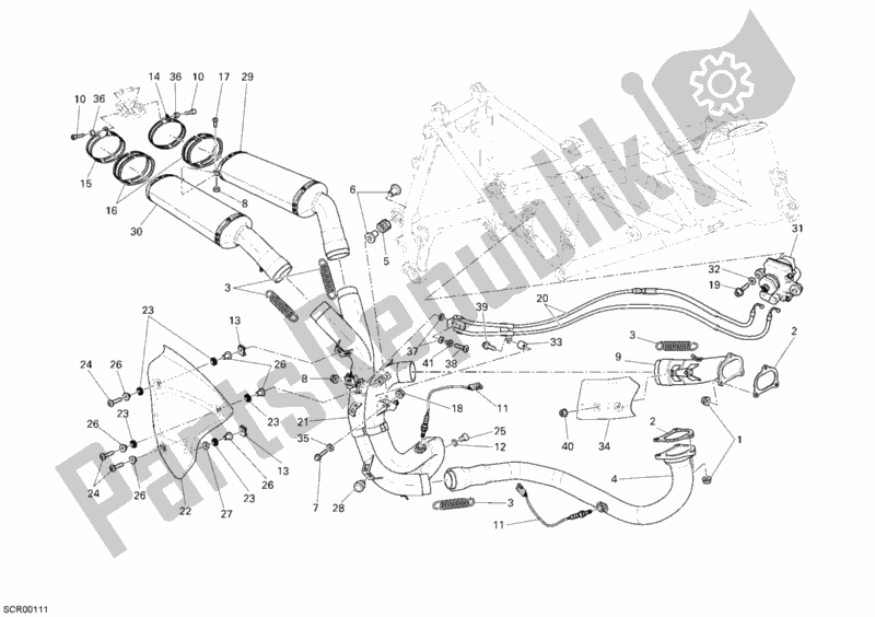 Alle onderdelen voor de Uitlaatsysteem van de Ducati Superbike 1198 2009