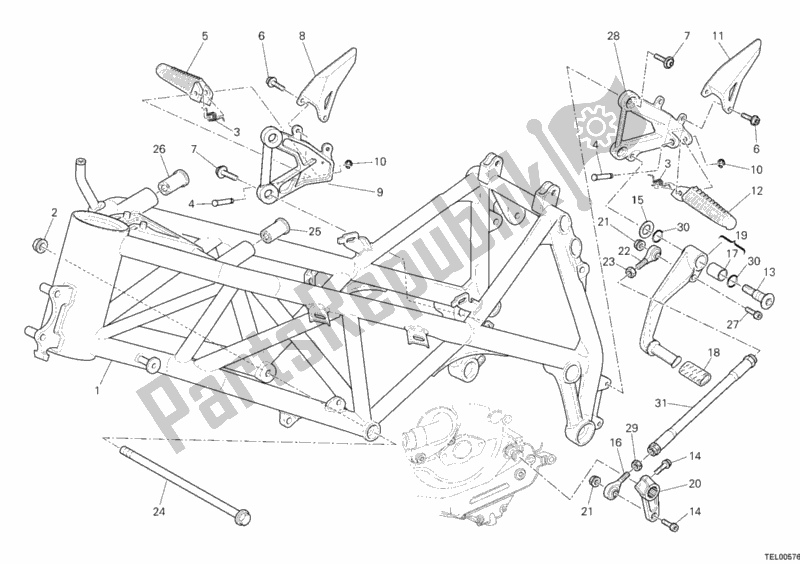 Todas las partes para Marco de Ducati Superbike 1198 2009