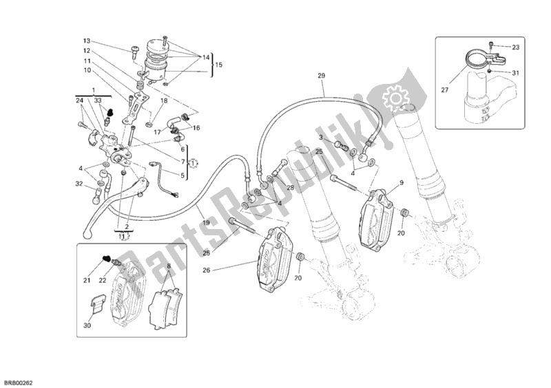 Tutte le parti per il Sistema Frenante Anteriore del Ducati Superbike 1198 2009