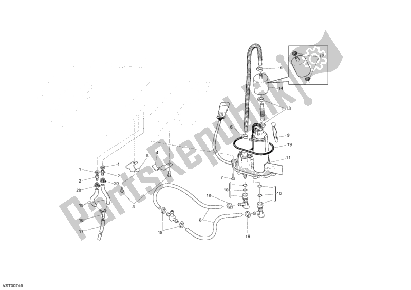 Tutte le parti per il Pompa Di Benzina del Ducati Superbike 1198 2009