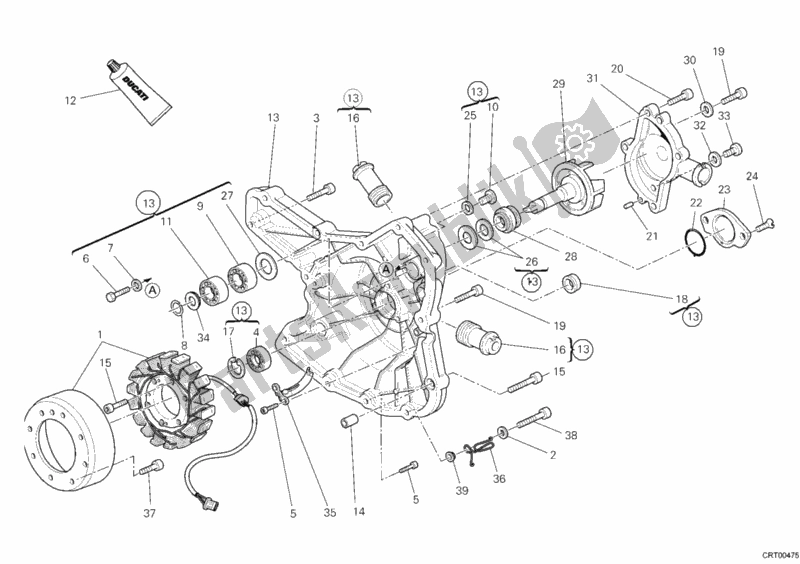 Todas las partes para Cubierta Del Generador - Bomba De Agua de Ducati Superbike 1198 2009