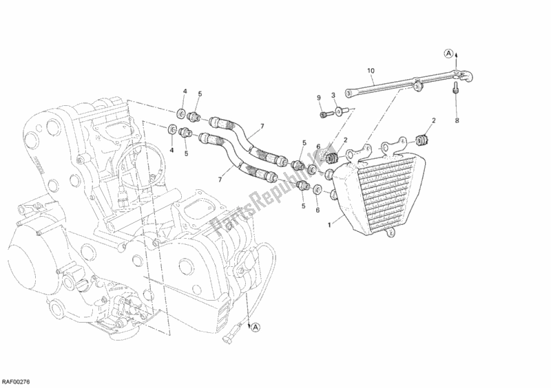 Tutte le parti per il Radiatore Dell'olio del Ducati Superbike 1198 2009