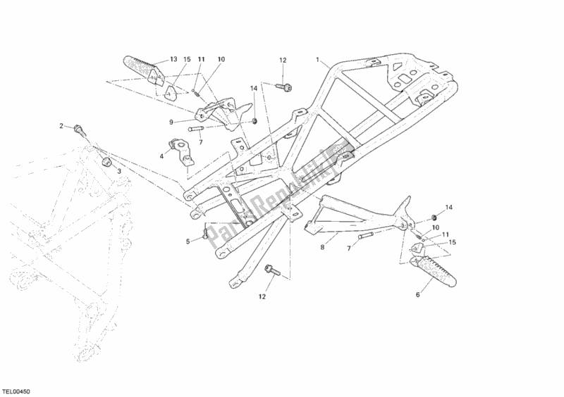 Tutte le parti per il Telaio Posteriore del Ducati Superbike 1198 2009