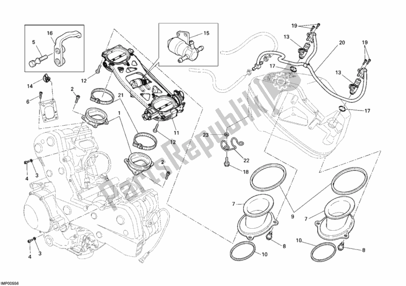 Alle onderdelen voor de Gasklephuis van de Ducati Superbike 1198 2009