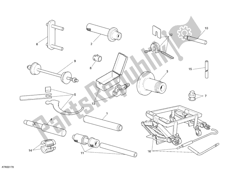 Todas las partes para Taller De Herramientas De Servicio, Marco de Ducati Superbike 1198 2009