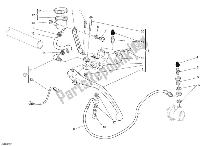 Alle onderdelen voor de Koppeling Hoofdremcilinder van de Ducati Superbike 1198 2010