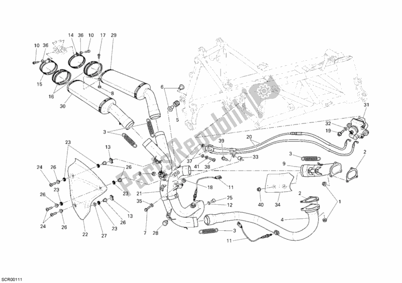 Tutte le parti per il Impianto Di Scarico del Ducati Superbike 1198 2010