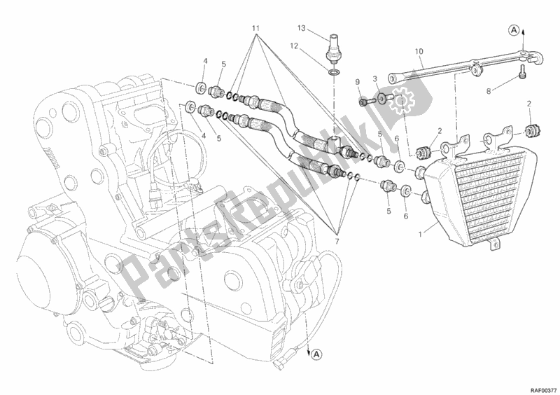 Tutte le parti per il Radiatore Dell'olio del Ducati Superbike 1198 2010