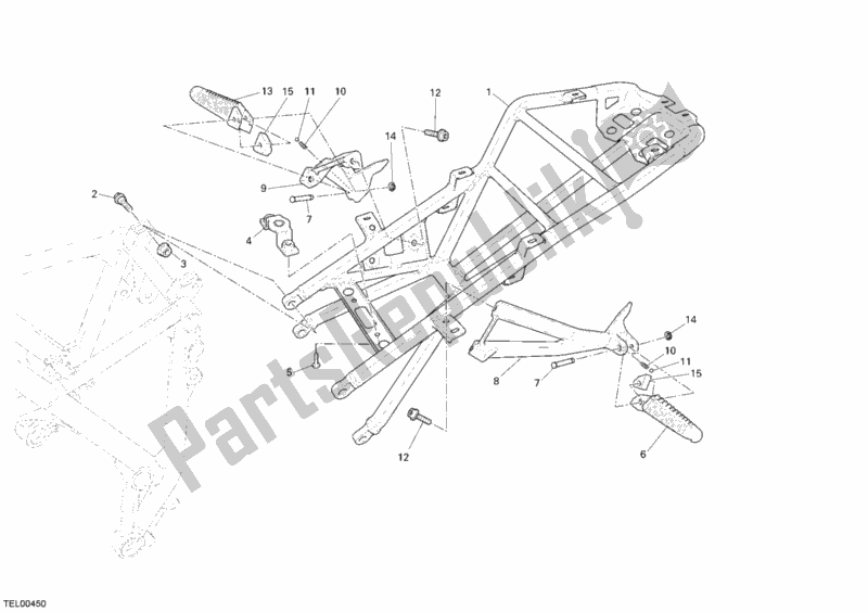 Tutte le parti per il Telaio Posteriore del Ducati Superbike 1198 2010