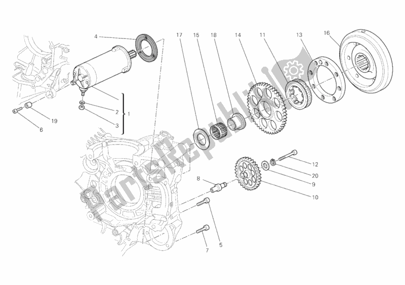 Tutte le parti per il Motore Di Avviamento del Ducati Superbike 1198 2010