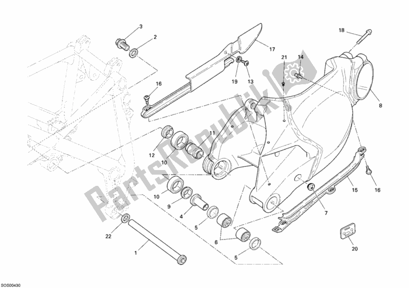 Tutte le parti per il Forcellone del Ducati Superbike 1198 2010