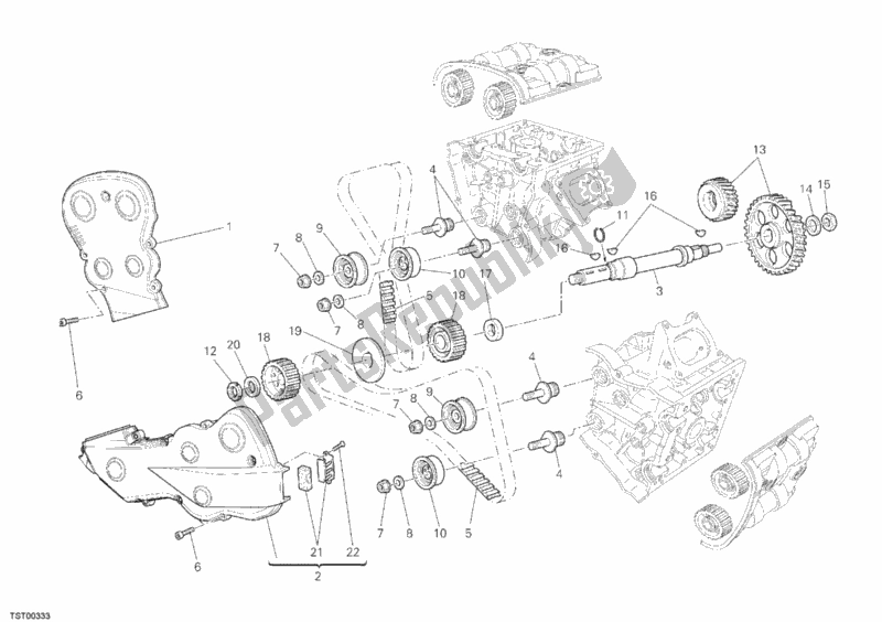 Alle onderdelen voor de Distributieriem van de Ducati Superbike 1198 2010