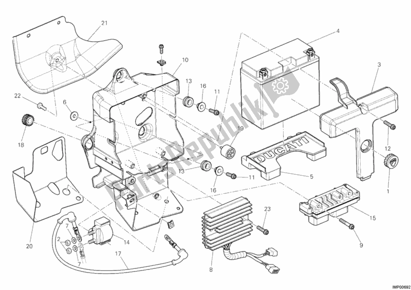 Tutte le parti per il Batteria del Ducati Superbike 1198 2011