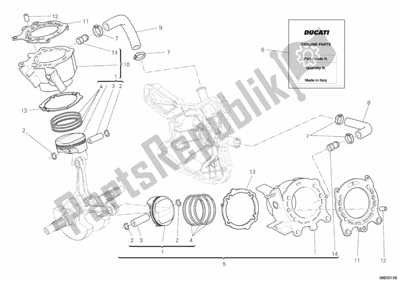 Tutte le parti per il Cilindro - Pistone del Ducati Superbike 1198 2011