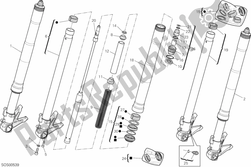 Tutte le parti per il Forcella Anteriore del Ducati Superbike 1198 2011