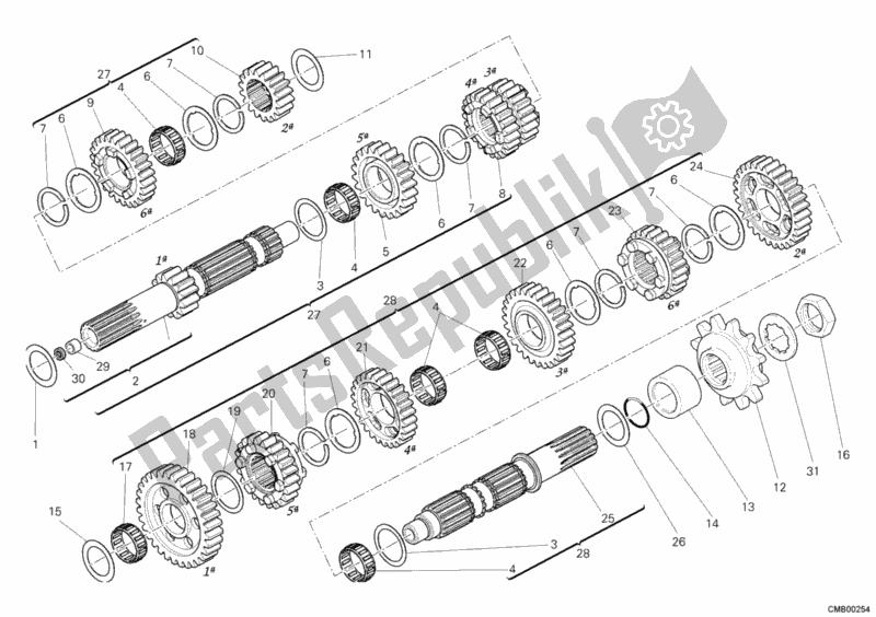 Tutte le parti per il Riduttore del Ducati Superbike 1198 2011