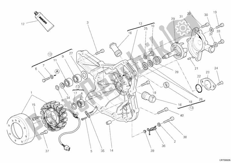Todas las partes para Cubierta Del Generador - Bomba De Agua de Ducati Superbike 1198 2011