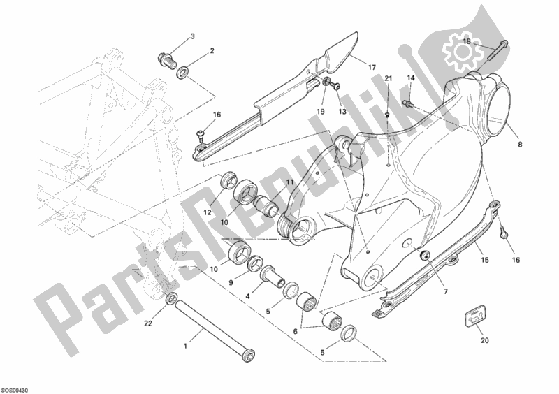 Tutte le parti per il Forcellone del Ducati Superbike 1198 2011