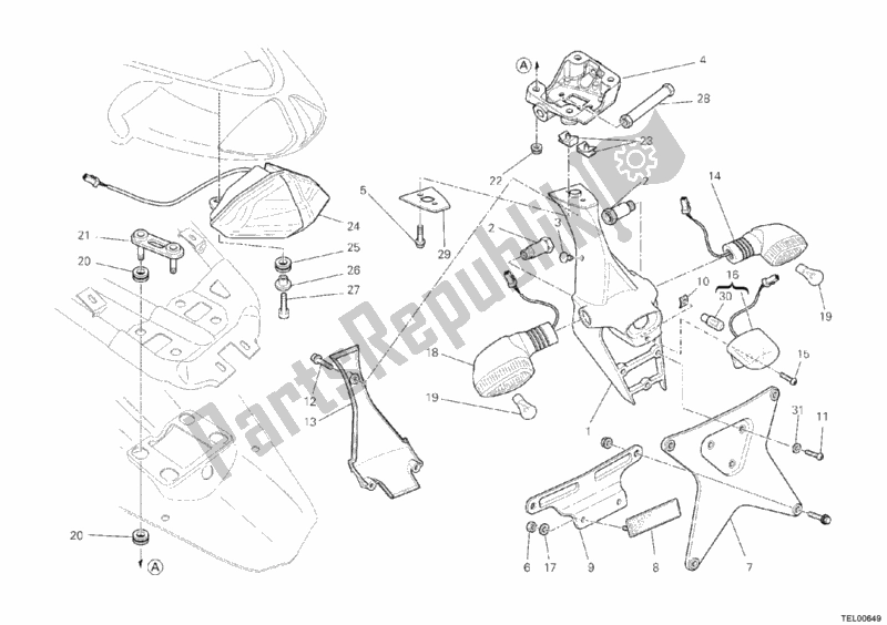 Tutte le parti per il Fanale Posteriore del Ducati Superbike 1198 2011