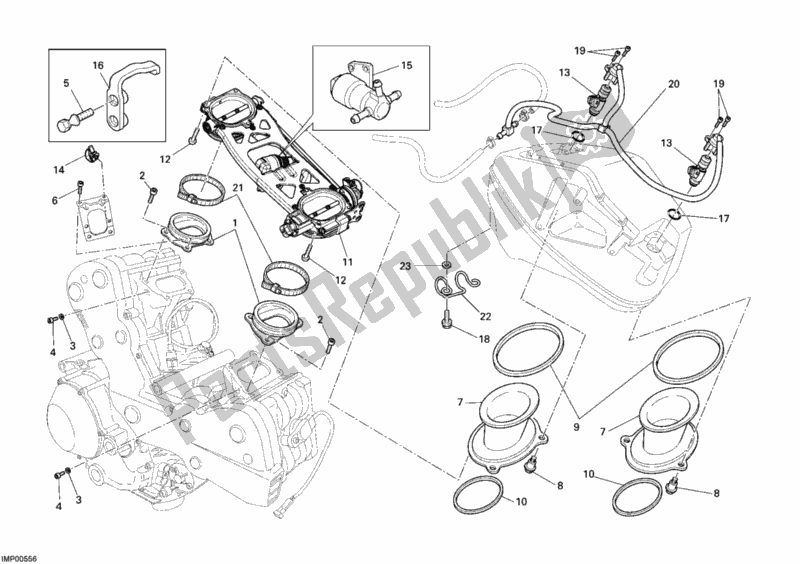 Tutte le parti per il Corpo Farfallato del Ducati Superbike 1198 2011