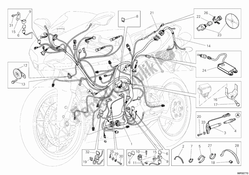 Tutte le parti per il Cablaggio Elettrico del Ducati Superbike 1198 2011