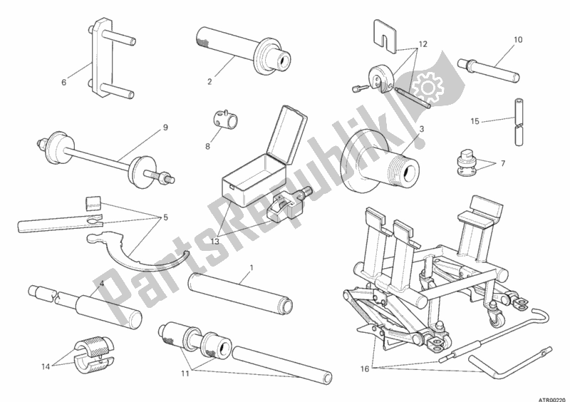 Todas as partes de Ferramentas De Serviço De Oficina, Quadro do Ducati Superbike 1198 2011