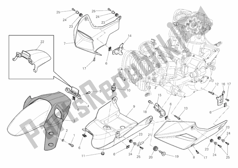Todas las partes para 34b - Carenado de Ducati Multistrada 1200 2010