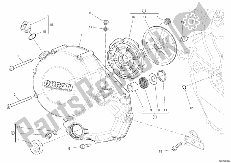 Toutes les pièces pour le Couvercle D'embrayage du Ducati Multistrada 1200 2010