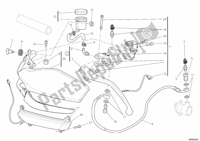 Alle onderdelen voor de Koppeling Hoofdremcilinder van de Ducati Multistrada 1200 2010