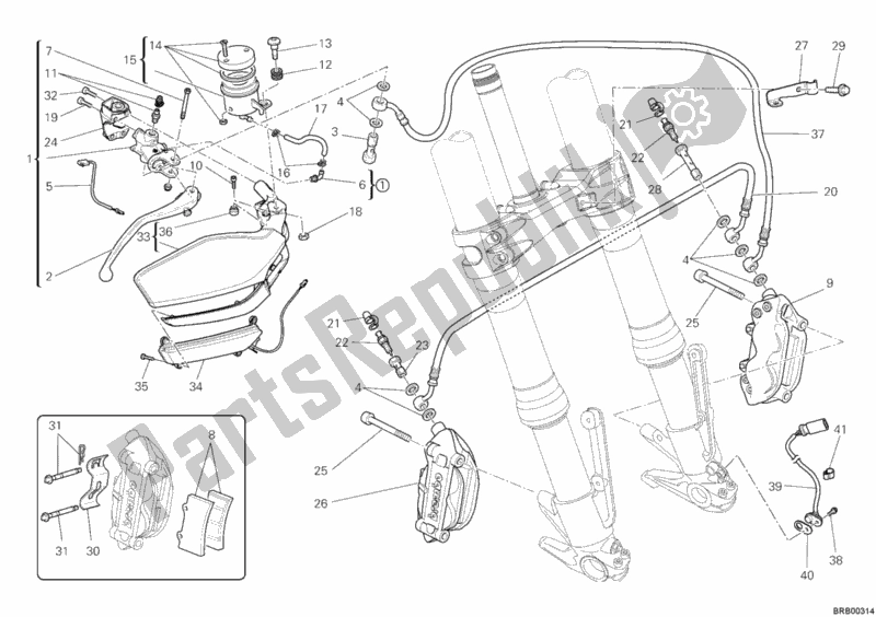 Alle onderdelen voor de Voorremsysteem van de Ducati Multistrada 1200 2010
