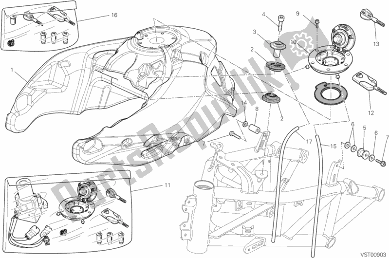 Toutes les pièces pour le Réservoir D'essence du Ducati Multistrada 1200 2010