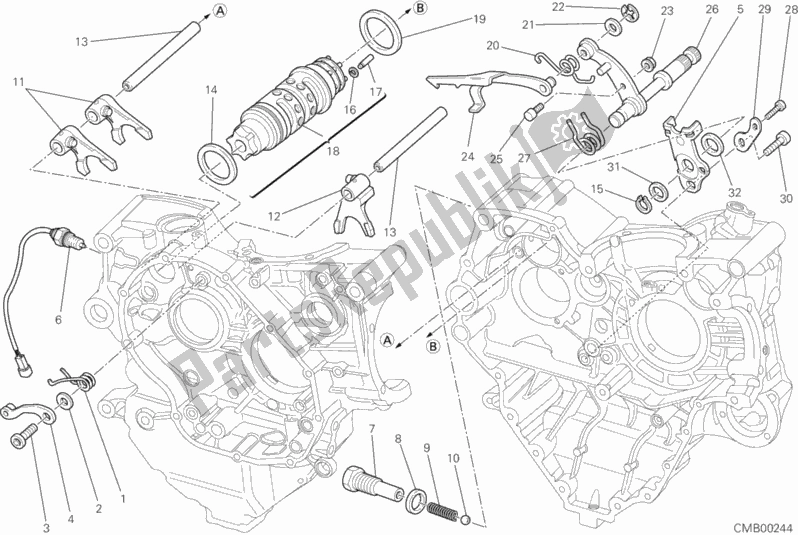 Alle onderdelen voor de Schakelmechanisme van de Ducati Multistrada 1200 2010