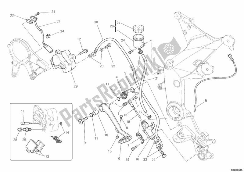Todas las partes para Sistema De Frenado Trasero de Ducati Multistrada 1200 2010