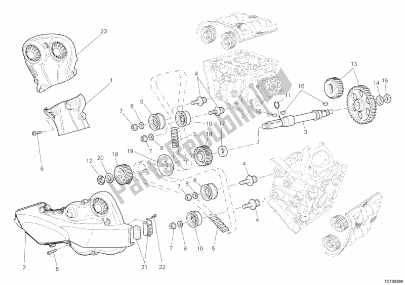 Alle onderdelen voor de Distributieriem van de Ducati Multistrada 1200 2010