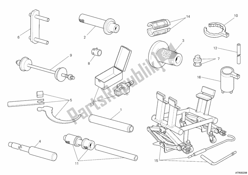 Todas as partes de Ferramentas De Serviço De Oficina, Quadro do Ducati Multistrada 1200 2010