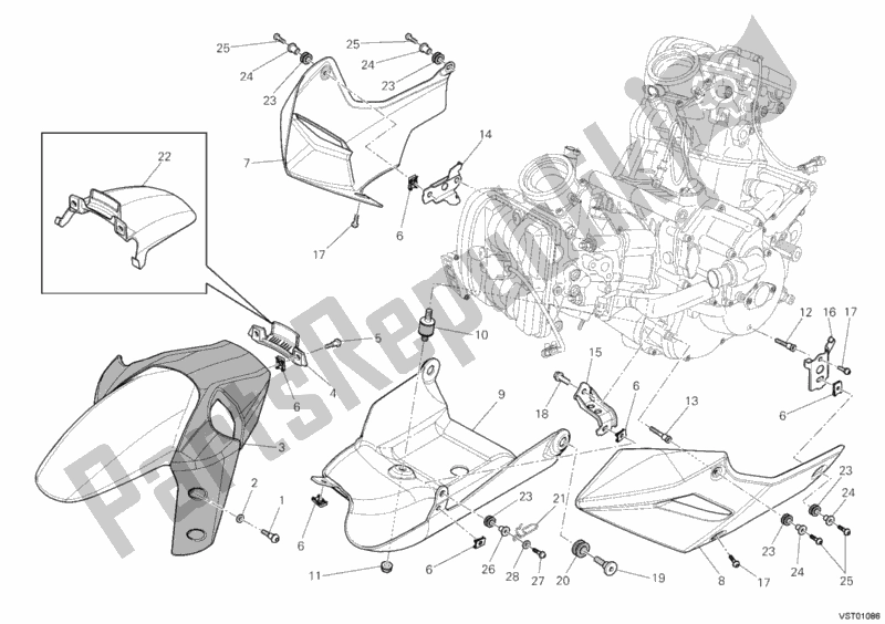 Tutte le parti per il 34b - Carenatura del Ducati Multistrada 1200 2011