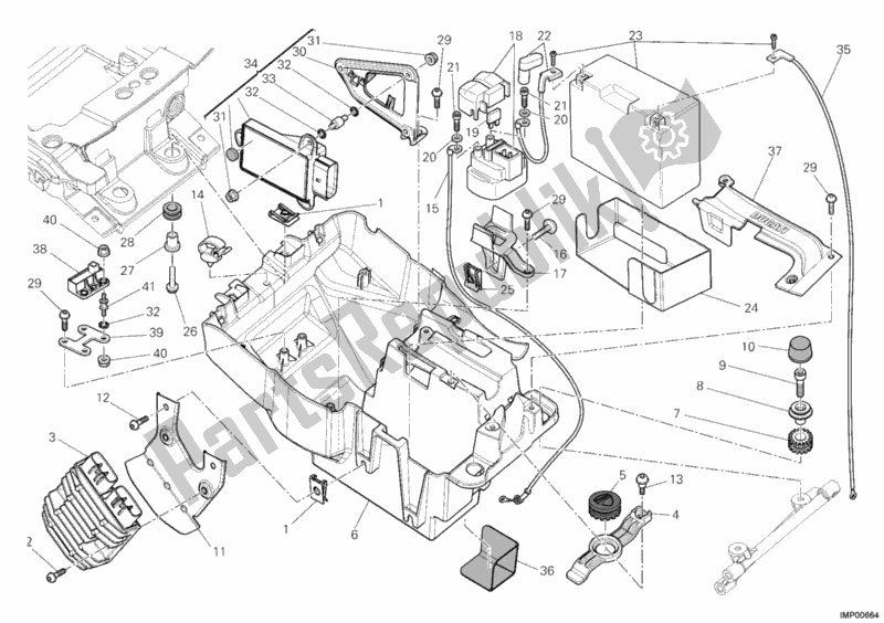 Tutte le parti per il Portabatteria del Ducati Multistrada 1200 2011