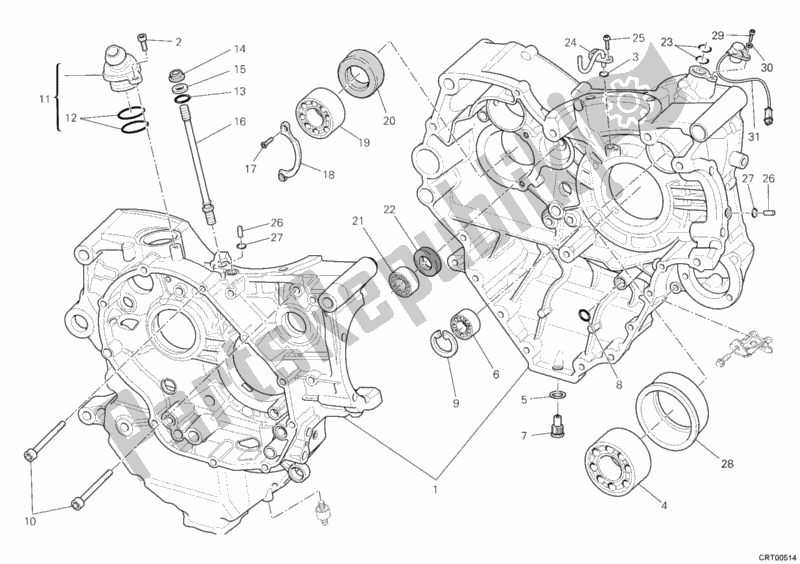 Todas las partes para Caja Del Cigüeñal de Ducati Multistrada 1200 2011