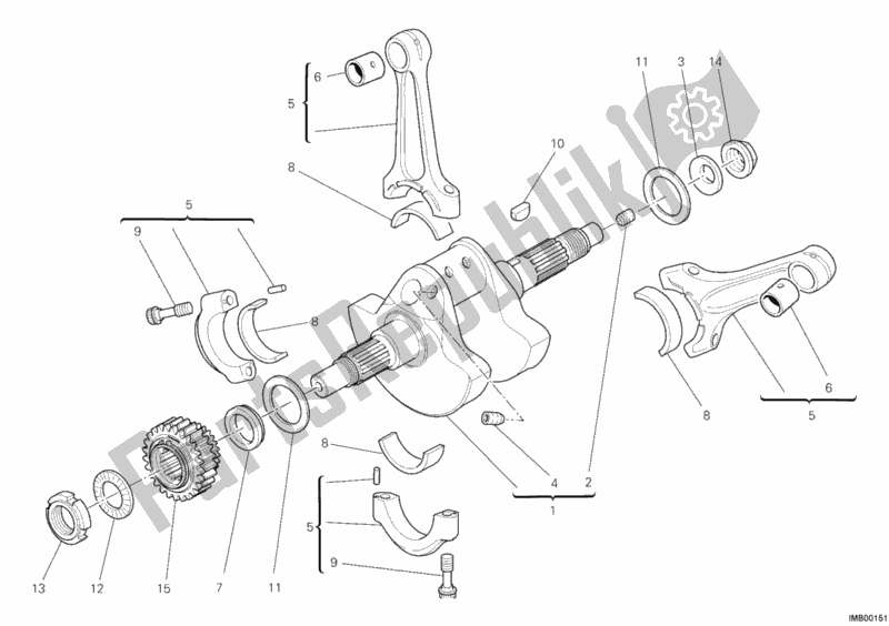 Alle onderdelen voor de Krukas van de Ducati Multistrada 1200 2011