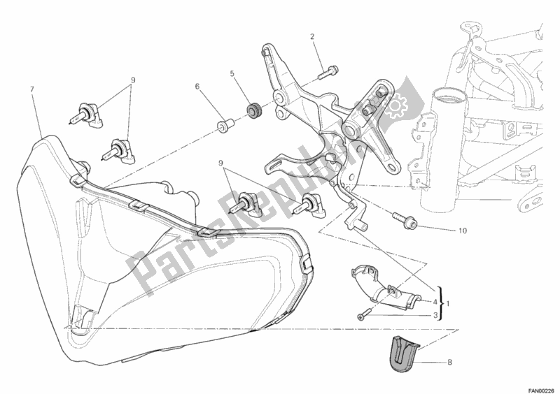 Tutte le parti per il Faro del Ducati Multistrada 1200 2011