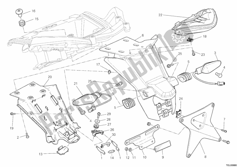 Alle onderdelen voor de Kentekenplaathouder - Achterlicht van de Ducati Multistrada 1200 2011