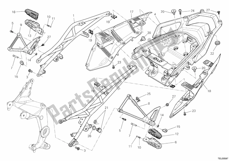 Tutte le parti per il Telaio Posteriore Comp. Del Ducati Multistrada 1200 2011